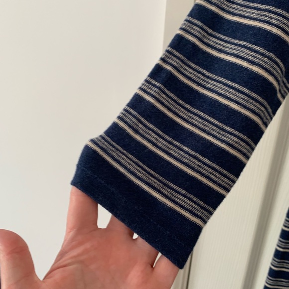 Wrap London Size 14 Dress Long Jumper Knitted Stripe Navy Maxi Nautical - Picture 7 of 8